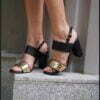Sandale elegante din piele soft PF937-18 negru