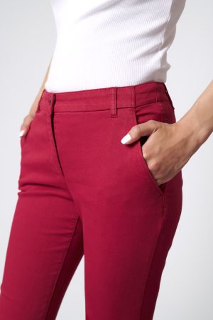 Pantaloni casual rosu-3