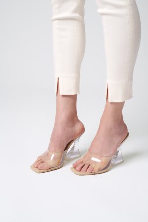 Pantaloni casual slim-fit alb-6
