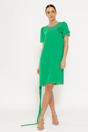 rochie-lejera-cu-cordon-si-floare-verde-r8521-52604-2