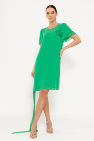 rochie-lejera-cu-cordon-si-floare-verde-r8521-52607-2