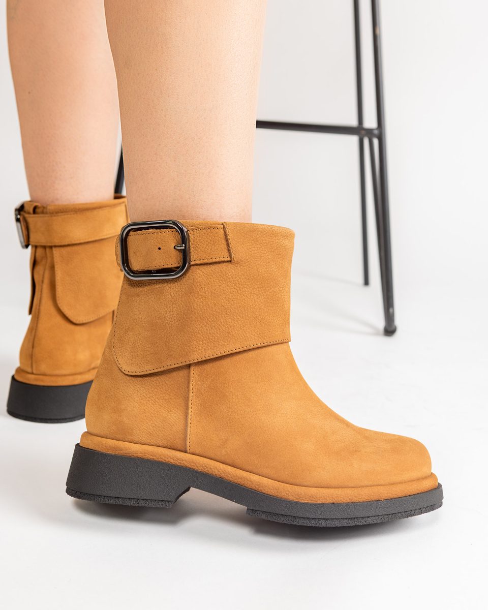 Ghete Piele Naturala Rebel Chic Camel