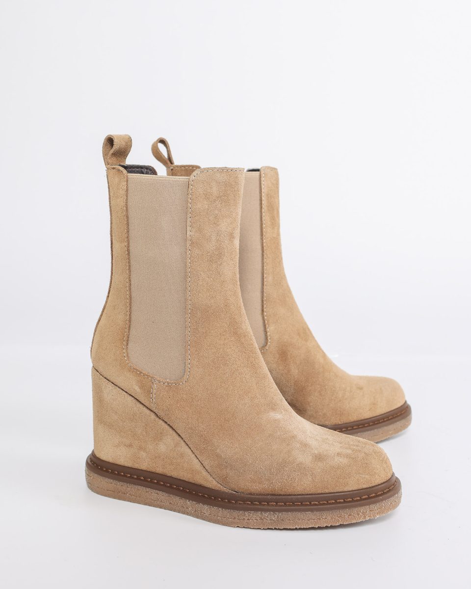 Ghete Glam Urban din Piele Naturala Intoarsa Nude